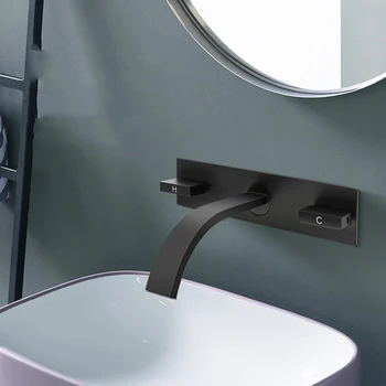 Черен Стенен Скрит Тоалетна Баня С Вградена Мивка Тип 