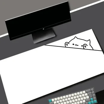 Черна котка, с крака, подложка за мишка, тенис на мат от аниме Kawaii, подложка за мишка за гейминг лаптоп, Минималистичен офис килим, Геймерская клавиатура, подложка за мишка