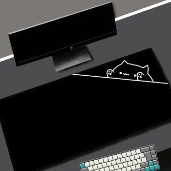 Черна котка, с крака, подложка за мишка, тенис на мат от аниме Kawaii, подложка за мишка за гейминг лаптоп, Минималистичен офис килим, Геймерская клавиатура, подложка за мишка Изображение 2