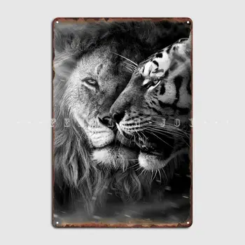 Чета, Лице на Лъв и Тигър, метална табела, Киносалон, Гараж, Пещера, Дизайн на кръчмата, Тенекеджия табели, плакати Изображение 2