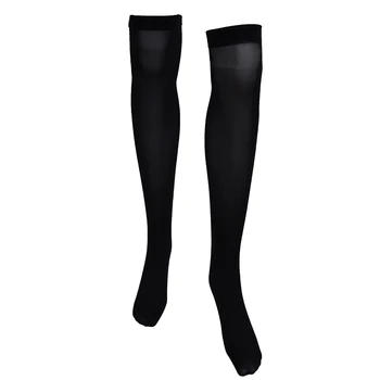 Чифт модни едноцветни чорапи прост дизайн над коляното, за жени Изображение 2