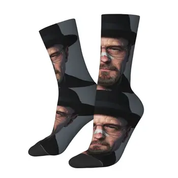 Чорапи Harajuku Breaking Bad Heisenberg Женски Мъжки Чорапи с 3D Принтом Walter White Hat Digital Art Баскетболни Спортни Чорапи Изображение 2