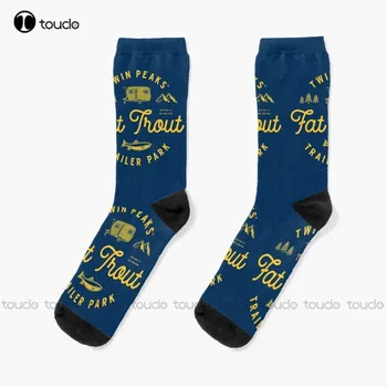 Чорапи Twin Peaks Fat Trout Trailer Park, Танцови чорапи, Коледен подарък за Нова година, Унисекс, чорапи за възрастни, юноши, младежи, дигитален печат 360 °