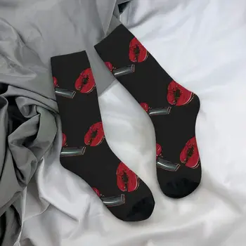 Чорапи с дупки за пинг-понг Harajuku Desgin, удобни туристически чорапи със средна дължина, страхотни унисекс чорапи от голям химически влакна