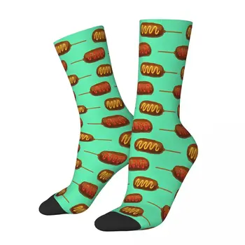 Чорапи с корн-догами за мъже и жени, пролетни чорапи с принтом