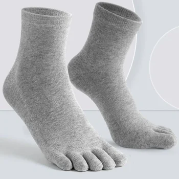 Чорапи С Пет пръста Мъжки Чорапи От Чист Памук, С Пет Пръста, Абсорбиращи Потта Чорапи С Разрезным Пръсти със Средна Дължина, Чорапи За Мъже