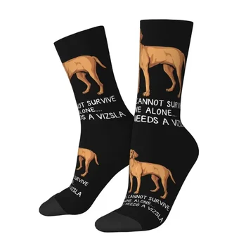 Чорапи с хубав принтом Vizsla с кучето и вино за жени и мъже, стрейчевые летни Есенно-зимни чорапи с мультяшными животни