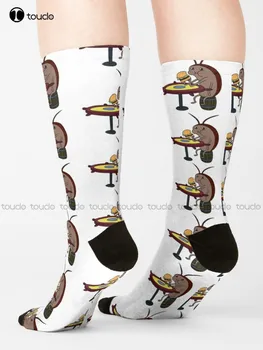 Чорапи със стикери от хлебарки, Чорапи от САЩ, Персонализиран Подарък с дигитален печат 360 °, Харадзюку, Унисекс, Чорапи за възрастни, Юноши, Младежи, Цветни