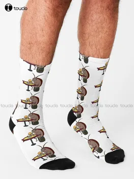 Чорапи със стикери от хлебарки, Чорапи от САЩ, Персонализиран Подарък с дигитален печат 360 °, Харадзюку, Унисекс, Чорапи за възрастни, Юноши, Младежи, Цветни Изображение 2