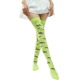 Чорапогащи над коляното, чорапи до бедрото на Хелоуин, на Новост, Чорапи носочные изделия, дълги чорапи с принтом за жени, подаръци за момичета Изображение 2