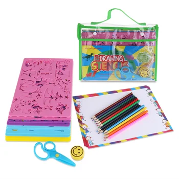 Шаблони за рисуване за деца Коледни изделия Пособия за рисуване и оцветяване на модул за Обучение на подарък за момчетата с цветни моливи Хартия за рисуване