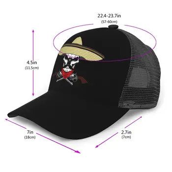 Шапка унисекс, ежедневни окото бейзболна шапка, Мексико мъжка бейзболна шапка с череп, регулируем шапка-шапка за шофьор на камион е в стил хип-хоп Изображение 2