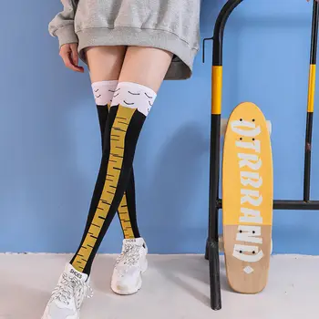 Японската мода Пилешки Чорапи Забавни Личностни Чорапи с Тънки Крака Забавни Сладки Чорапи Дамски Кавайные Чорапи за Жени Изображение 2