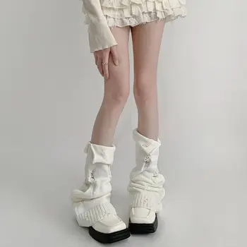 Японски Възли Гети за крака, Нови Гамаши Lolita Girls Y2K, Чорапи ястия, Еластичен Обикновен Калъф за обувки