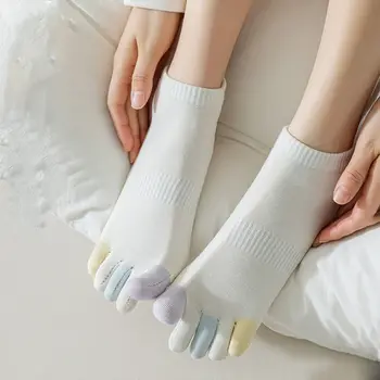 Японски Сладки памучни Летни лоскутные Цветни Чорапи С раздвоена пръсти, Чорапи С пет Пръста, Дамски Чорапи-лодки, Чорапи носочные на Продукта