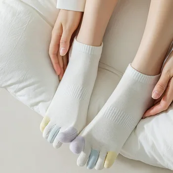 Японски Сладки памучни Летни лоскутные Цветни Чорапи С раздвоена пръсти, Чорапи С пет Пръста, Дамски Чорапи-лодки, Чорапи носочные на Продукта Изображение 2