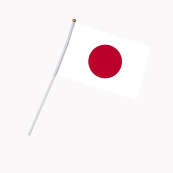 Японски флаг 21 * 14 см, размахивающие знамена, на Националния флаг на Япония, полиестер флаг с пластмасови флагштоками, 10 бр /опаковане. Изображение 2